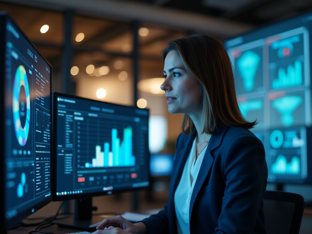 Profesional de RRHH utilizando plataforma digital
